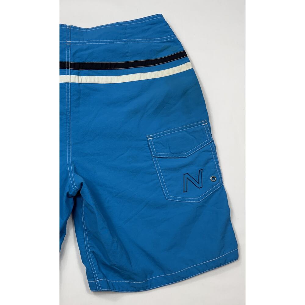 Vintage Nautica Swim Trunks Mens Sz 32 Blue drawstring stripes accent bands - Picture 3 of 16
